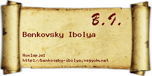 Benkovsky Ibolya névjegykártya
